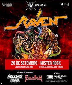 Raven passará por Belo Horizonte/MG com a turnê “Raven 50th Anniversary”