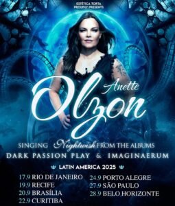 Anette Olzon anuncia turnê 2025 focada em álbuns do Nightwish