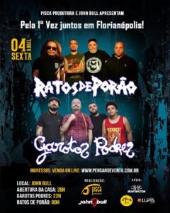 Ratos de Porão e Garotos Podres fazem encontro histórico do Punk em Florianópolis/SC